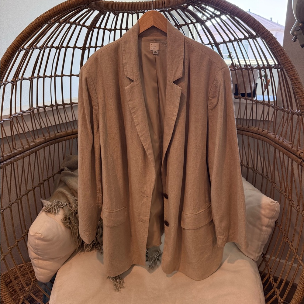 a new day Women's Beige Linen Blazer